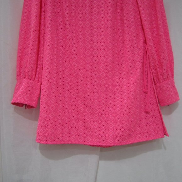 Lilly Pulitzer 4 Aisha Romper Barbie Pink Eyelet Lace - Picture 4 of 9